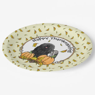 Prato De Papel Cachorro de Puli (preto) Pumpkins deixa grisalho