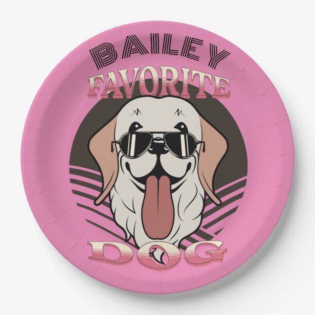 Prato De Papel Cachorro favorito, gracinha/pai Personalizar (Frente)