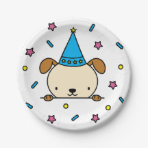 Cachorro Fofo com Chapéu de Festa de Aniversário