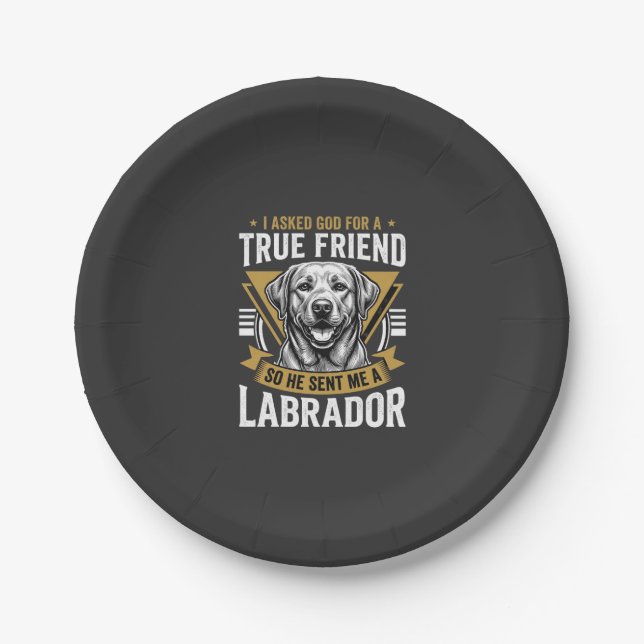 Prato De Papel Cachorro Labrador Amigo Verdadeiro (Frente)