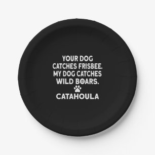 Prato De Papel Cachorro-Leopardo Catch Frisbee Eu Vou Caça