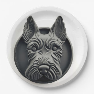 Prato De Papel Cachorro Scottish Terrier Inspirado em 3D