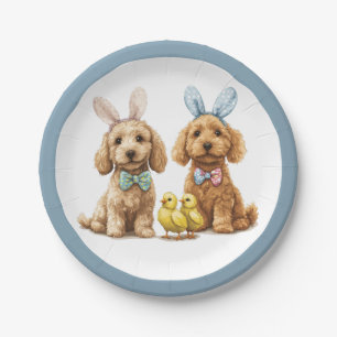 Prato De Papel Cachorros de Goldendoodle páscoas