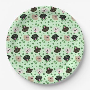 Prato De Papel Cachorros do Dia de São Patrício Feliz