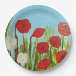 Prato De Papel Cachorros e margaridas