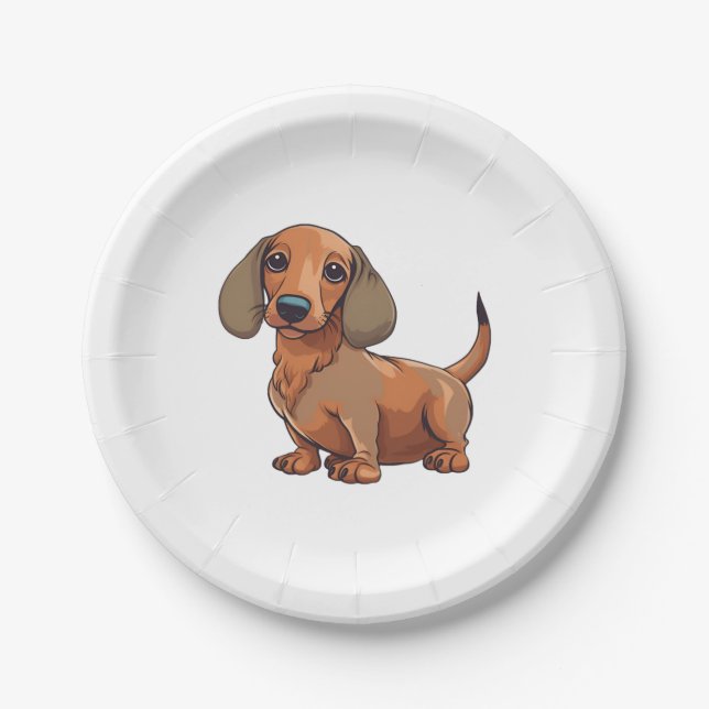 Prato De Papel Cachshund Dog Cute (Frente)