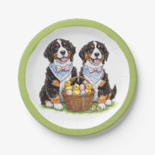 Prato De Papel Cães Berneses de Montanha de Páscoa