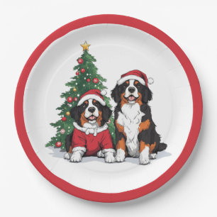 Prato De Papel Cães das Montanhas Bernesas de Natal