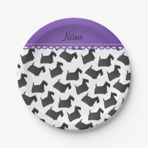 Prato De Papel Cães escoceses brancos conhecidos personalizados