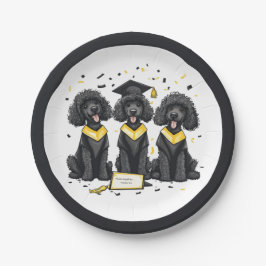 Prato De Papel Cães Poodle Padrão De Graduação