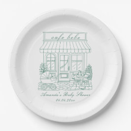 Prato De Papel Cafe Bebe Bonjour Baby Shower