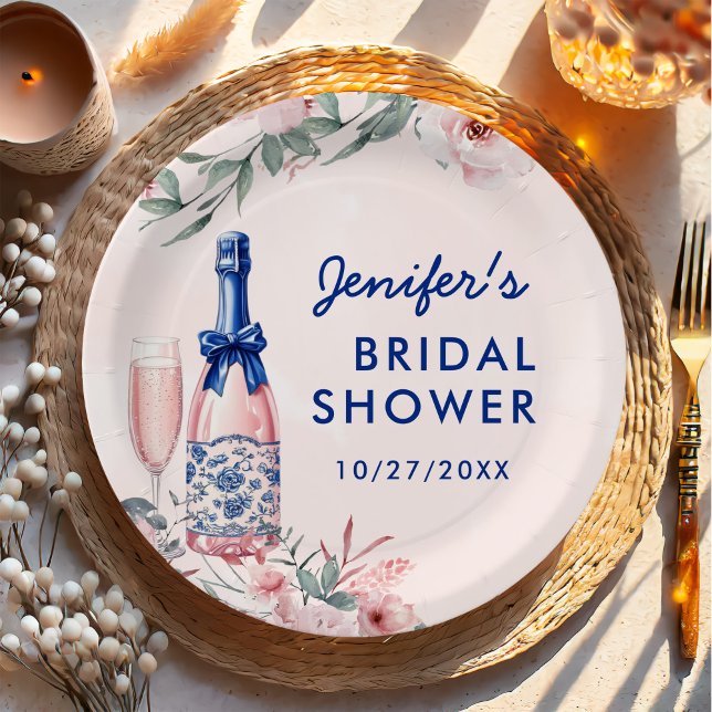 Prato De Papel Café da Manhã com Champanhe e Brinde de Noiva (Criador carregado)