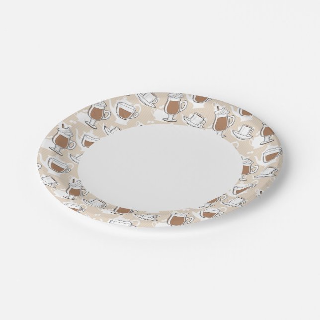 Prato De Papel Café, doce padrão (Inclinado)