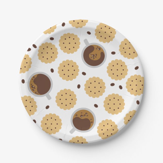 Prato De Papel Café e cookies (Frente)