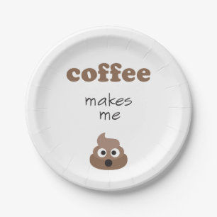 Prato De Papel Café engraçado me faz fazer cocô de emoji