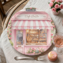 Café Parisiense Bonjour Bebê Rosa Chá de Bebê