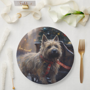Prato De Papel Cairn Terrier Christmas Fesason Season