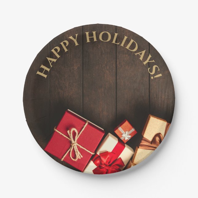 Prato De Papel Caixa de Presente Russo, Natal (Frente)