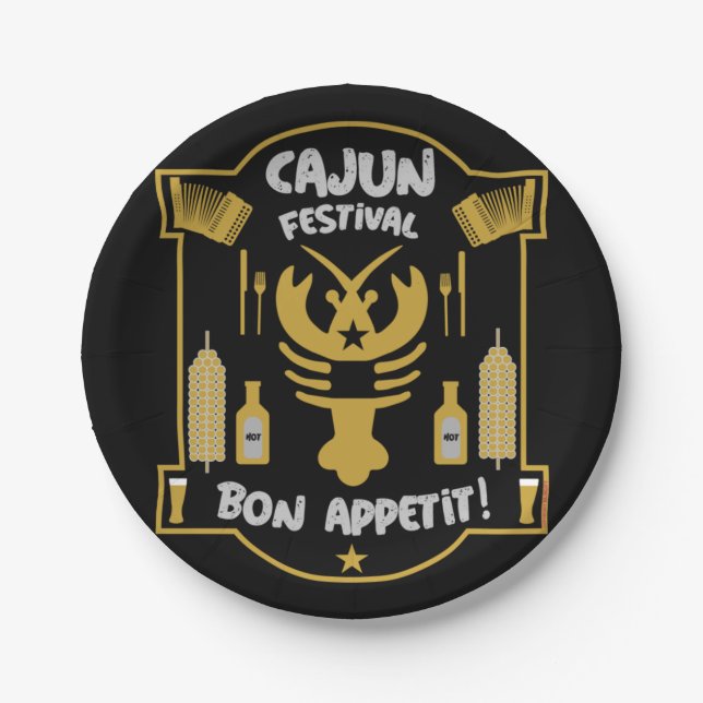 Prato De Papel Cajun Bayou da Louisiana (Frente)