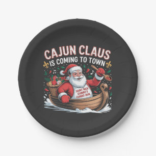 Prato De Papel Cajun Clause está chegando à cidade de Krampus Nat