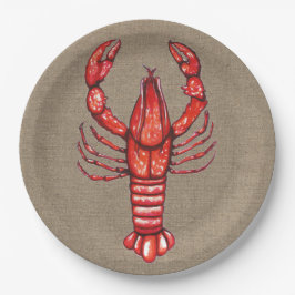 Prato De Papel Cajun Crawfish & Faux Burlap