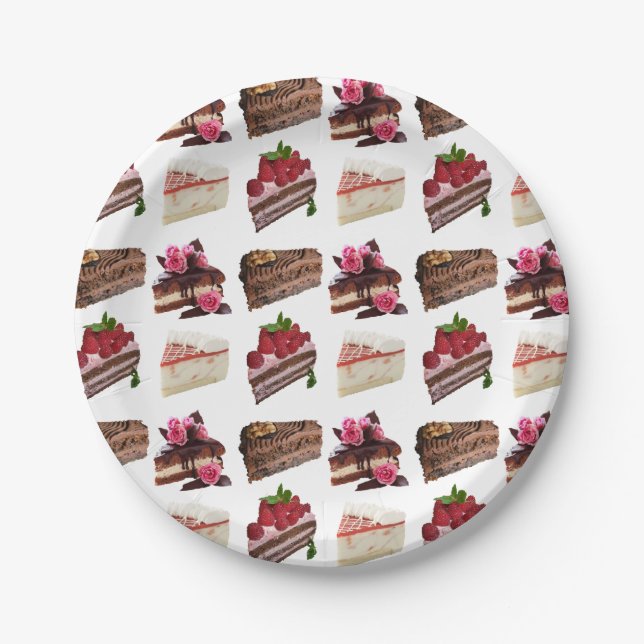Prato De Papel Cake Lovers Delicious Desserts Pattern (Frente)
