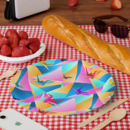 Prato De Papel Caleidoscópio de Origami