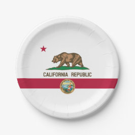 Prato De Papel Californian Flag & Seal, Flag of California
