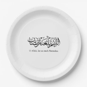 Prato De Papel Caligrafia Árabe Duoa Ramadan