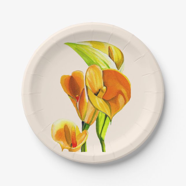 Prato De Papel Calla lily watercolor (Frente)