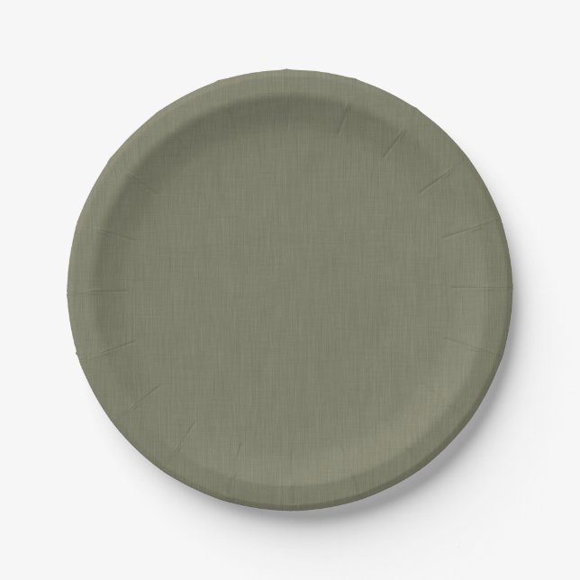 Prato De Papel Calm & simple olive green textured background  (Frente)