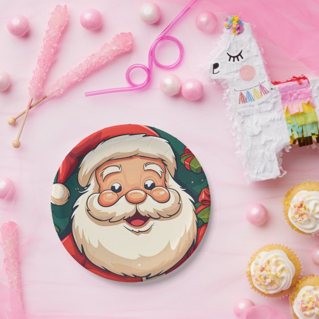 Prato De Papel Camada de papais noeis (Festa)