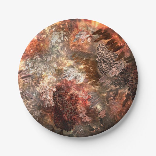 Prato De Papel Camadas de Cristais com Tonalidade Rústica (Frente)