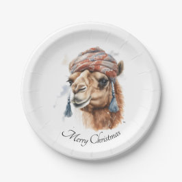 Prato De Papel Camelo de Natal, personalizável