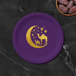 Prato De Papel Camelo Ouro Elegante