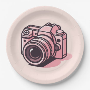 Prato De Papel Câmera DSLR Rosa na Moda Fotografia Personalizada