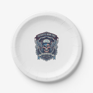 Prato De Papel Caminhão Monstro Patriótico 1776 Off Road Skull Pe