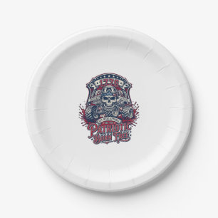 Prato De Papel Caminhão Monstro Patriótico 1776 Off Road Skull Pe