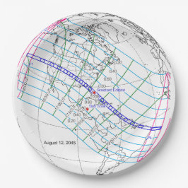 Prato De Papel Caminho Global do Eclipse Solar 2045
