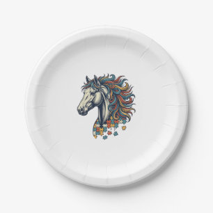 Prato De Papel Camisa Colorida Peça de Cavalo Vintage Engraving T