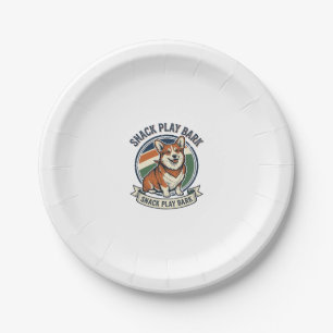 Prato De Papel Camisa de cachorro Corgi Engravura Vintage Engraça