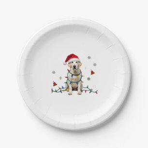 Prato De Papel Camisa de Natal Feia de Cachorro Boxer Branco Engr