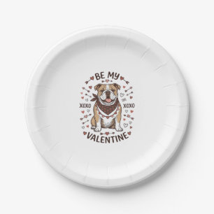 Prato De Papel Camisa Vintage Valentine Bulldog XOXO Design_1
