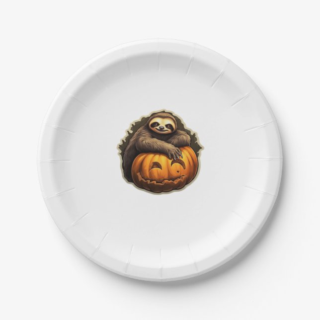 Prato De Papel Camiseta Clássica de Hallloween (Frente)