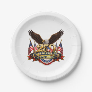 Prato De Papel Camiseta do dia da independência de 250 anos de li