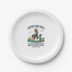 Prato De Papel Camiseta Gráfica Adoção de Jesus Cuidados Foster C
