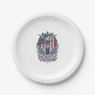 Prato De Papel Camiseta Gráfica Vetorial Patriótica de Caçador de
