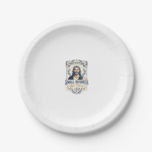 Prato De Papel Camiseta Jesus Boutique Dona de Pequeno Negócio Ch
