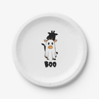 Prato De Papel Camiseta Oversized de Halloween da Giraffe Boo_2