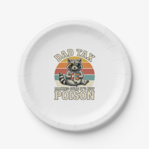 Prato De Papel Camiseta Vintage de Design Engraçado de Papai Tax